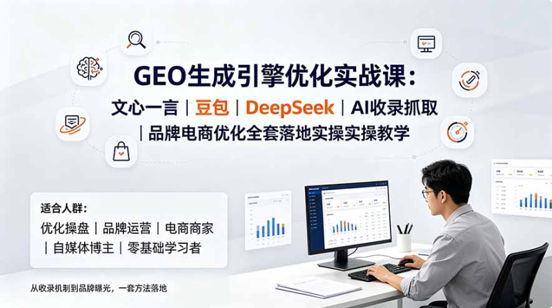 GEO生成引擎优化实战课：文心一言｜豆包｜DeepSeek｜AI收录抓取｜品牌电商优化全套落地实操教学-双壹文化